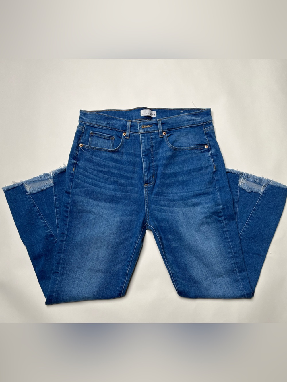 Women’s Blue High Waisted Cropped Flare Jeans - Loft size 12
